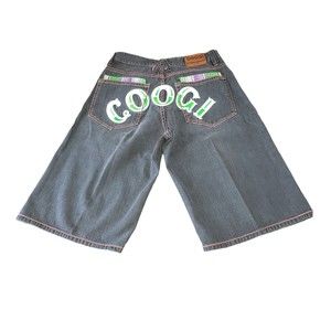 Vintage Coogi Denim Jean Shorts Men's Size 34 Blue Embroidered 90's Cowboy RARE